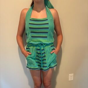 Vintage Marc Jacobs Striped Green and Blue Women's romper